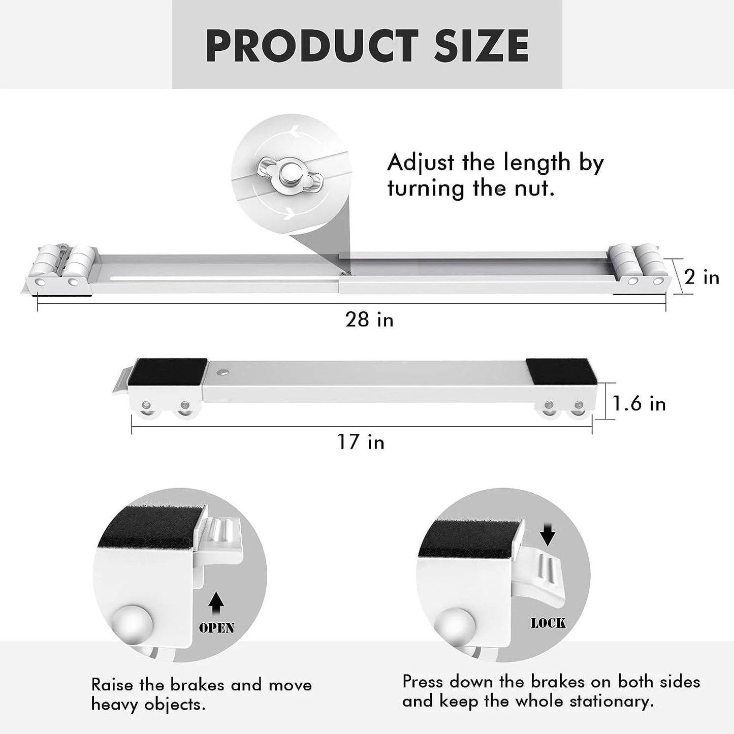 EasyMove™ Appliance And Furniture Rollers – 2-Piece Set