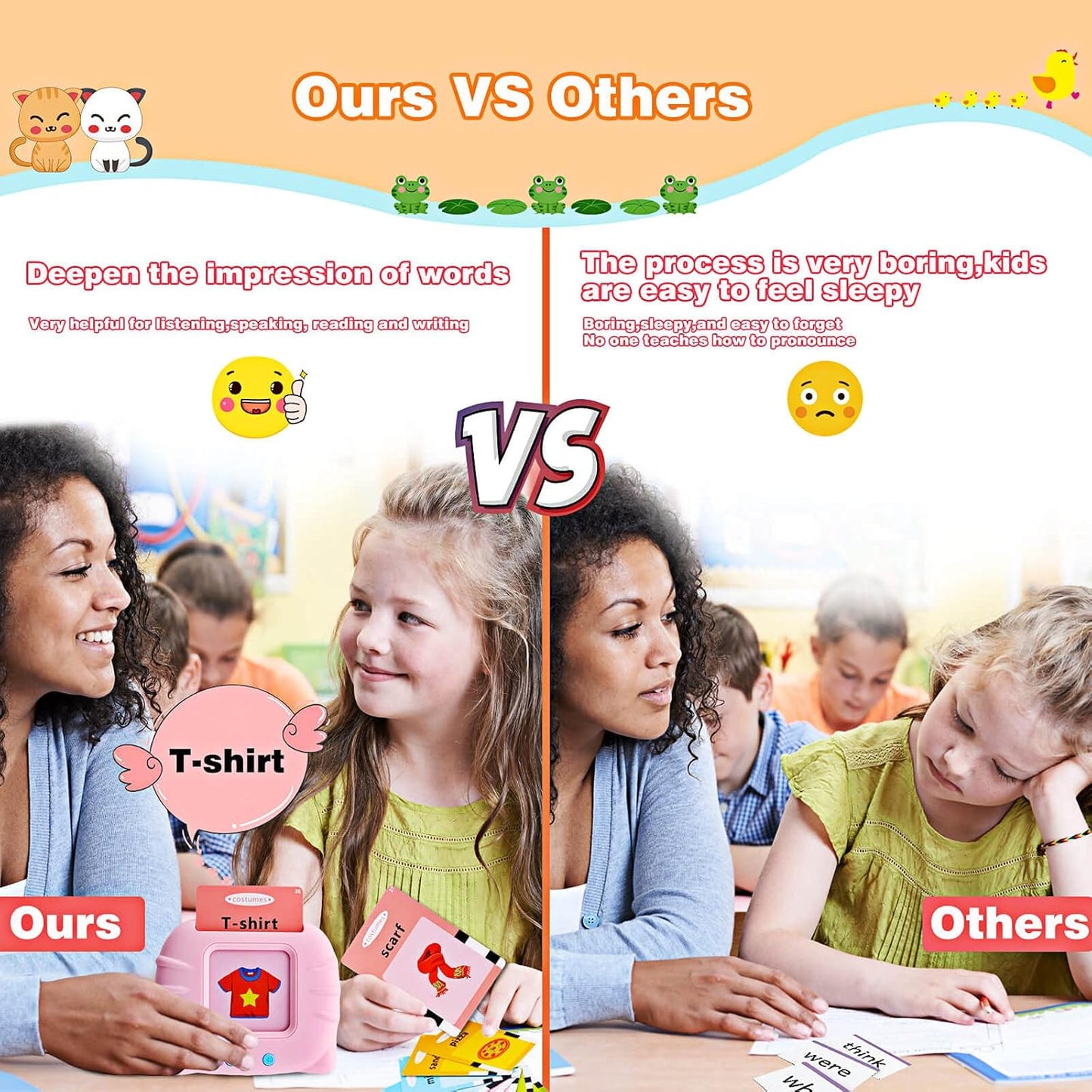 Talking Flash Cards Learning Toys for Toddlers 1-6 Year Old