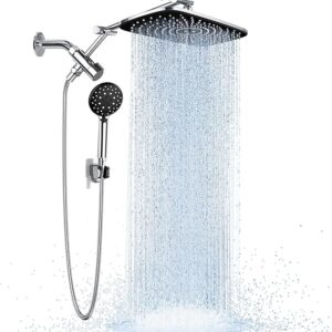 Veken Wide Rain Shower Head with 6 Modes Handheld Water Spray