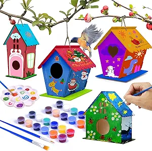 hapray 4 Pack Bird House Crafts for Kids